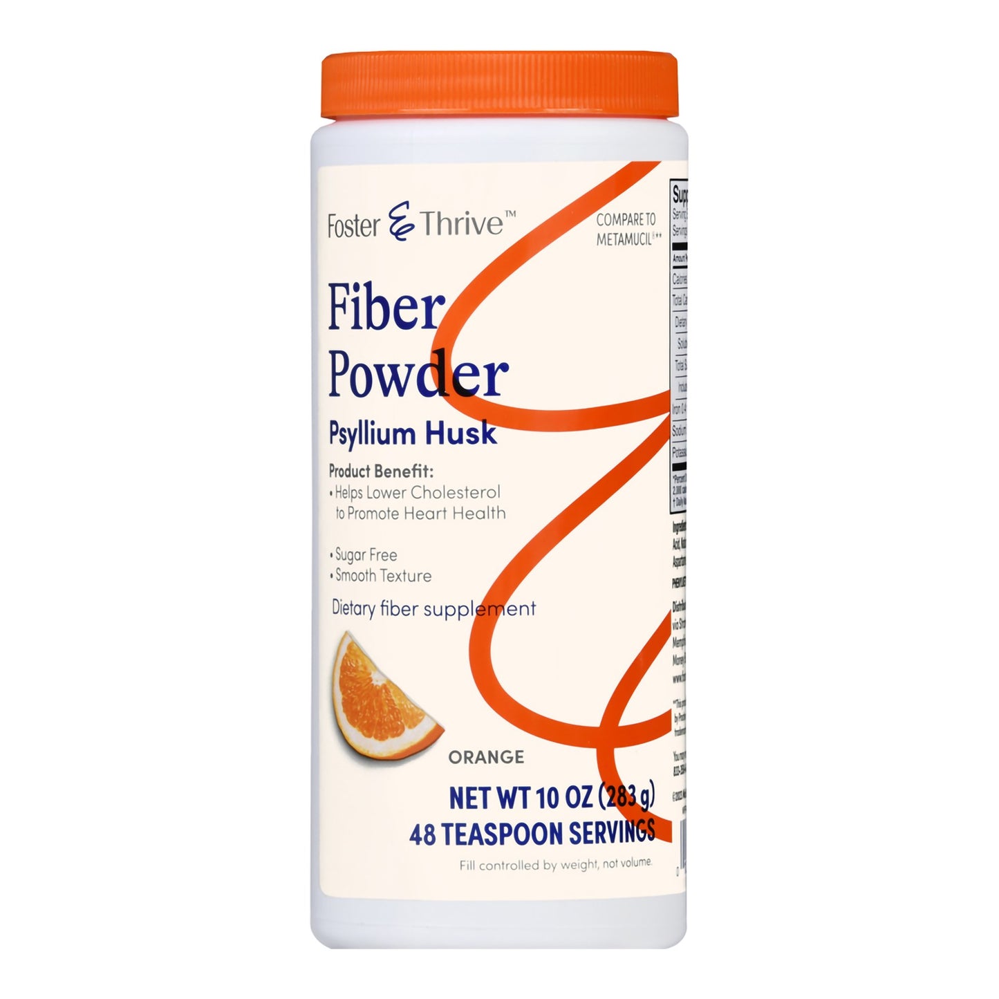 Foster & Thrive™ Fiber Supplement Orange Flavor Powder 10 oz. Psyllium Husk (1238904_EA)