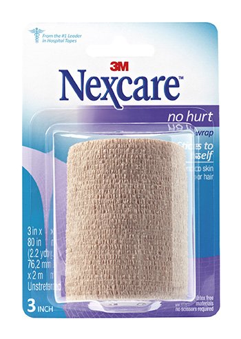 Nexcare™ No Hurt Cohesive Bandage 3 Inch X 2-1/5 Yard Self-Adherent Closure Tan NonSterile Standard Compression (1084054_BX)