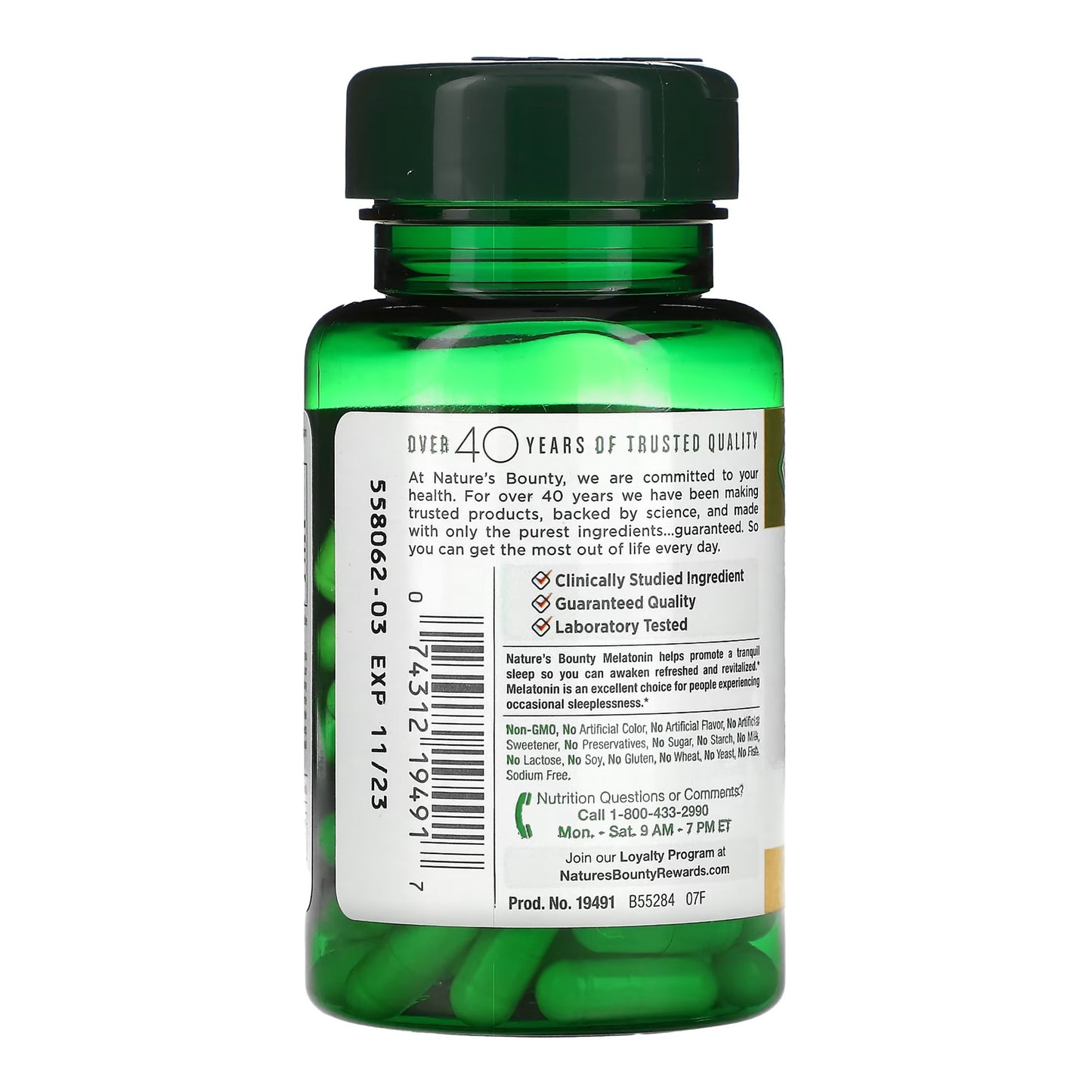 Nature's Bounty® Natural Sleep Aid 60 per Bottle Capsule 10 mg Strength (1231640_BT)