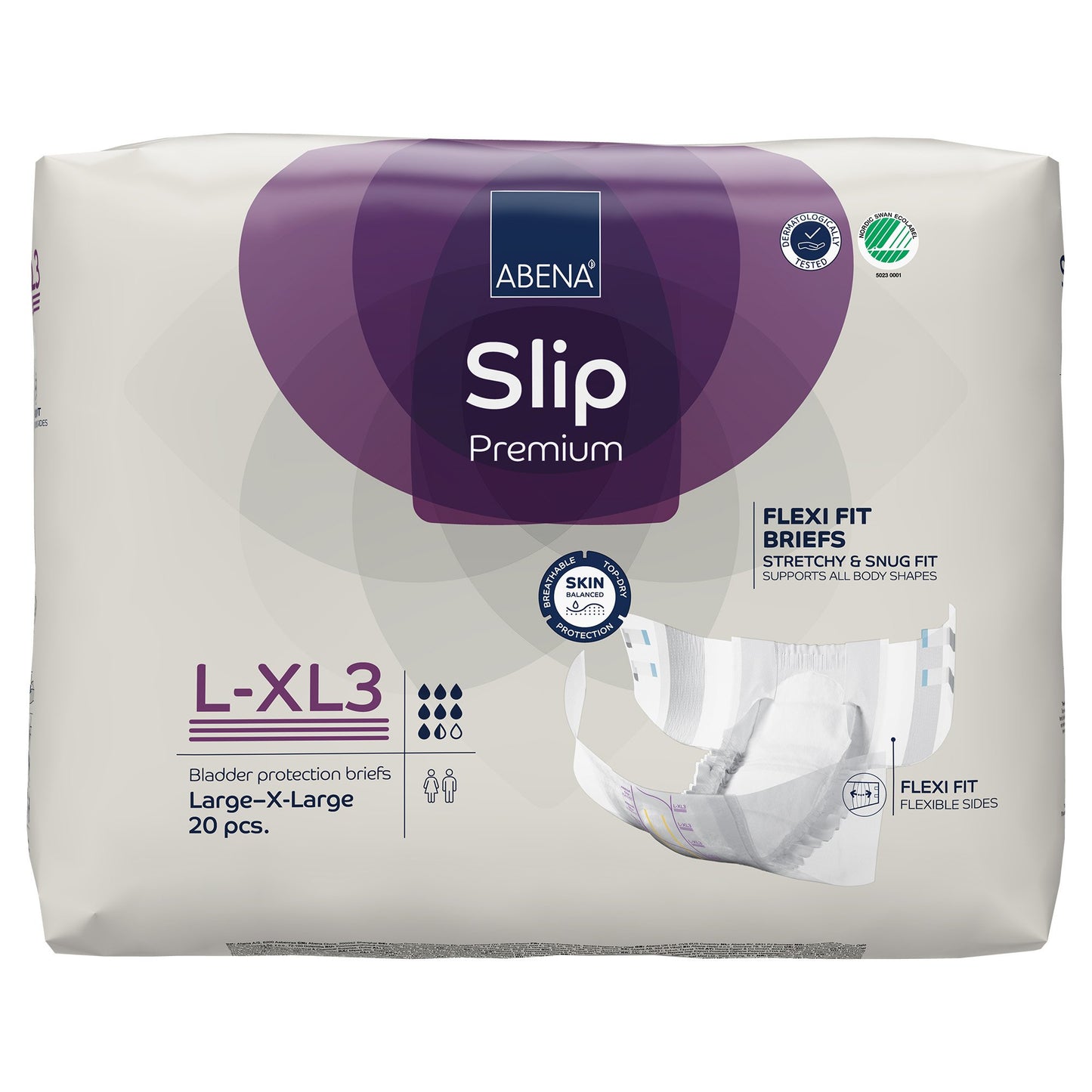 Abena Slip Flexi Fit Unisex Adult Incontinence Brief Large / X-Large Disposable Heavy Absorbency (1246195_PK)