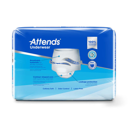 Attends® Unisex Adult Absorbent Underwear Pull On with Tear Away Seams Small Disposable Heavy Absorbency (546743_CS)