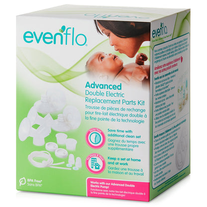 Evenflo Advanced Breast Pump Replacement Parts Kit For Double Electric Breast Pump (1041161_EA)