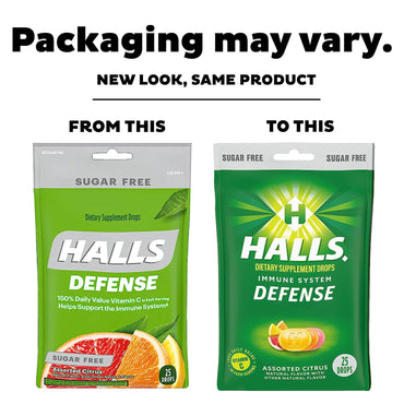 Halls® Defense Vitamin C Supplement Lozenge 25 per Bag Citrus Flavor (1231573_BG)