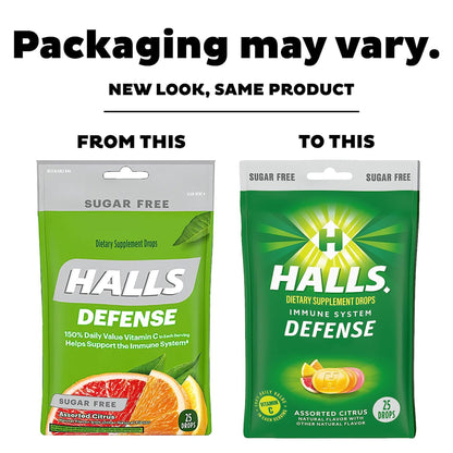 Halls® Defense Vitamin C Supplement Lozenge 25 per Bag Citrus Flavor (1231573_BG)