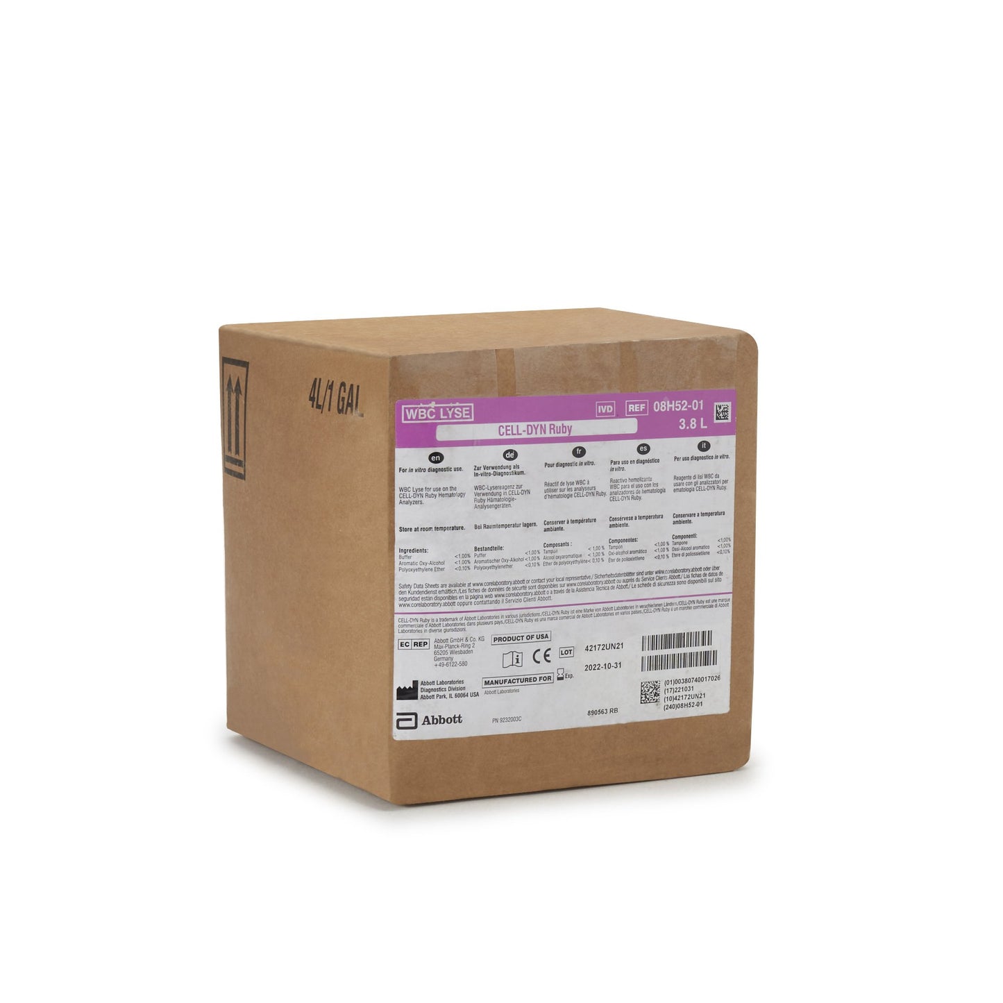 Cell-Dyn® Hematology Reagent White Blood Cell Count (WBC) Lyse For Cell-Dyn Ruby Hematology Analyzer (861872_EA)