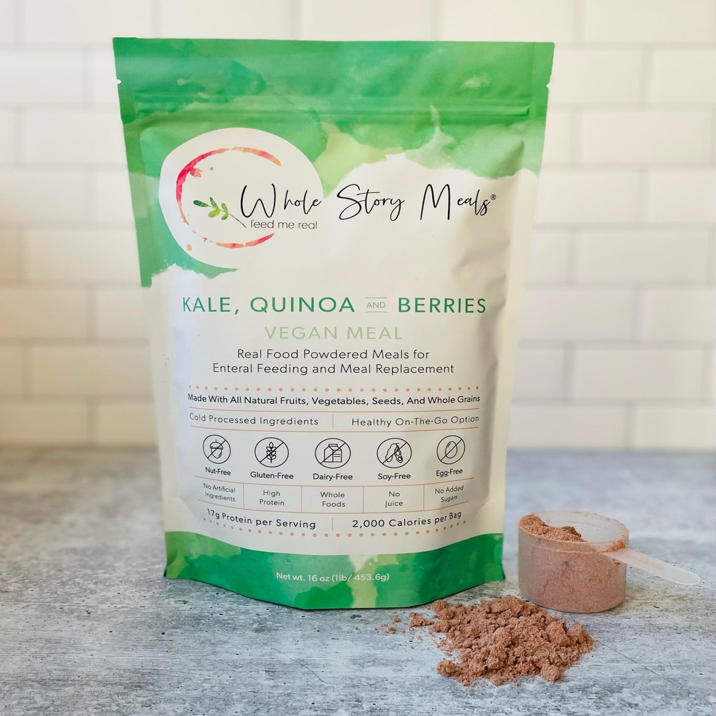 Whole Story Meals Oral Supplement Kale Quinoa Berry Flavor 16 oz. Pouch Powder (1223928_CS)