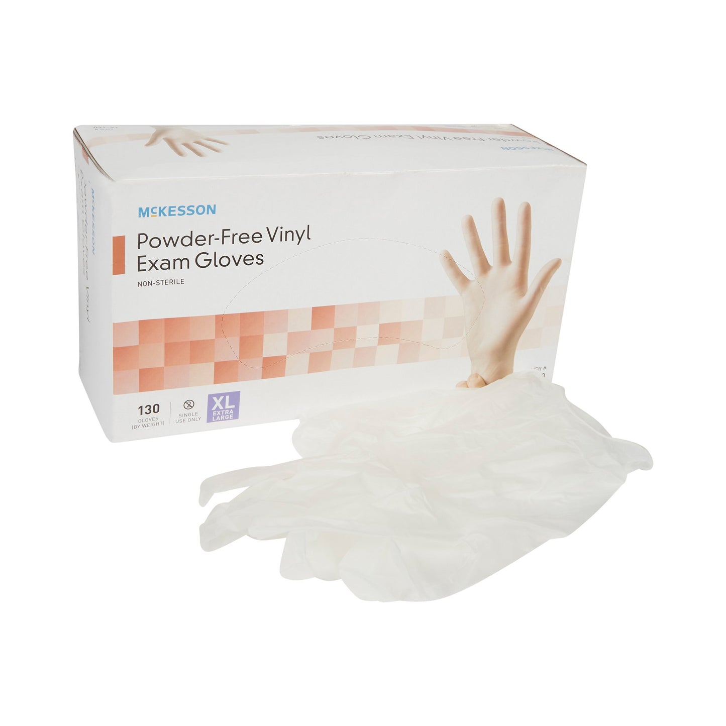 McKesson Exam Glove X-Large NonSterile Vinyl Standard Cuff Length Smooth Clear Not Rated (833078_BX)