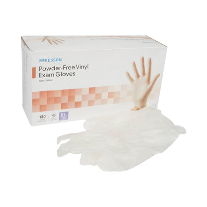 McKesson Exam Glove X-Large NonSterile Vinyl Standard Cuff Length Smooth Clear Not Rated (833078_CS)