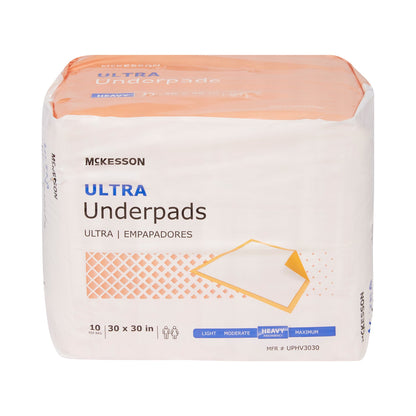 McKesson Ultra Disposable Underpad 30 X 30 Inch Fluff / Polymer Heavy Absorbency (730984_CS)