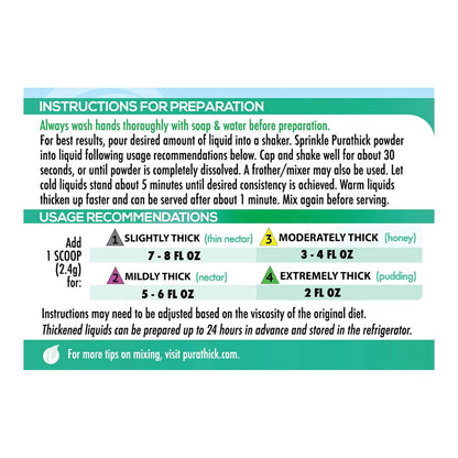 purathick™ Food and Beverage Thickener 4.4 oz. Jar Unflavored Powder IDDSI Level 1 Slightly Thick (1219261_CS)