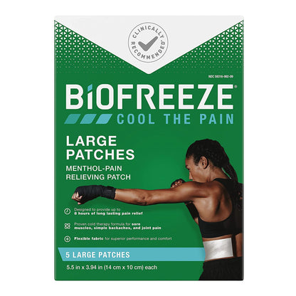 Biofreeze® Topical Pain Relief 5% Strength Menthol Patch 5 per Box (1223463_BX)