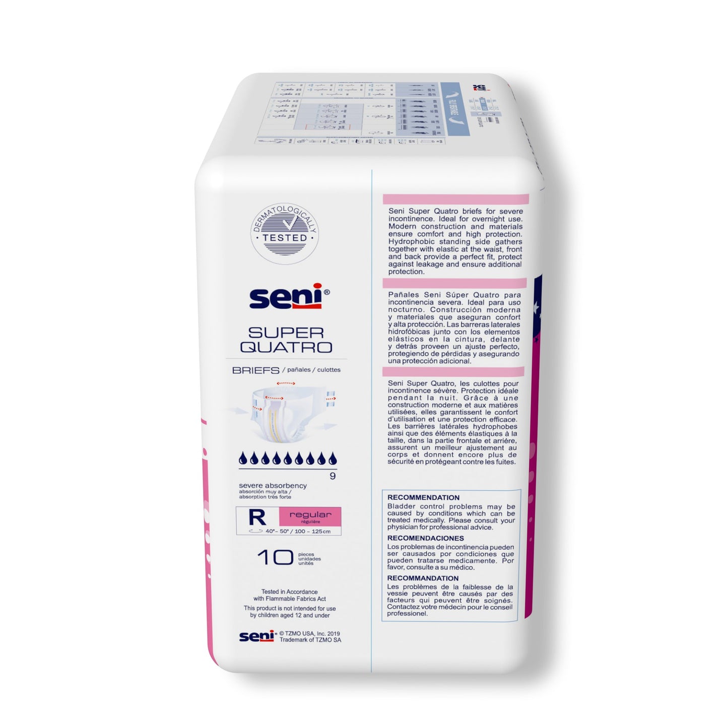 Seni® Super Quatro Unisex Adult Incontinence Brief Regular Disposable Heavy Absorbency (1163837_CS)