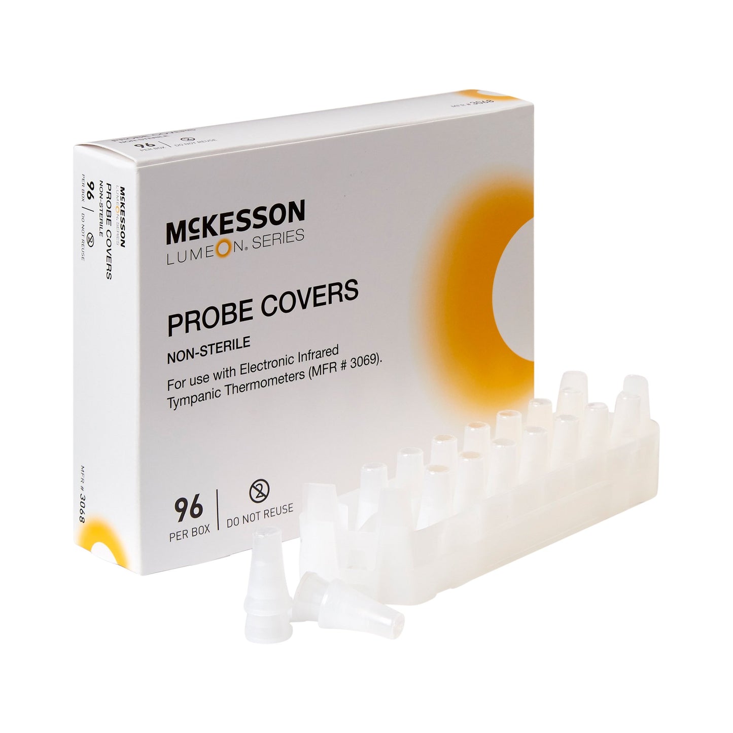 McKesson LUMEON™ Tympanic Thermometer Probe Cover For use with Tympanic Thermometers 96 per Box (848677_CS)