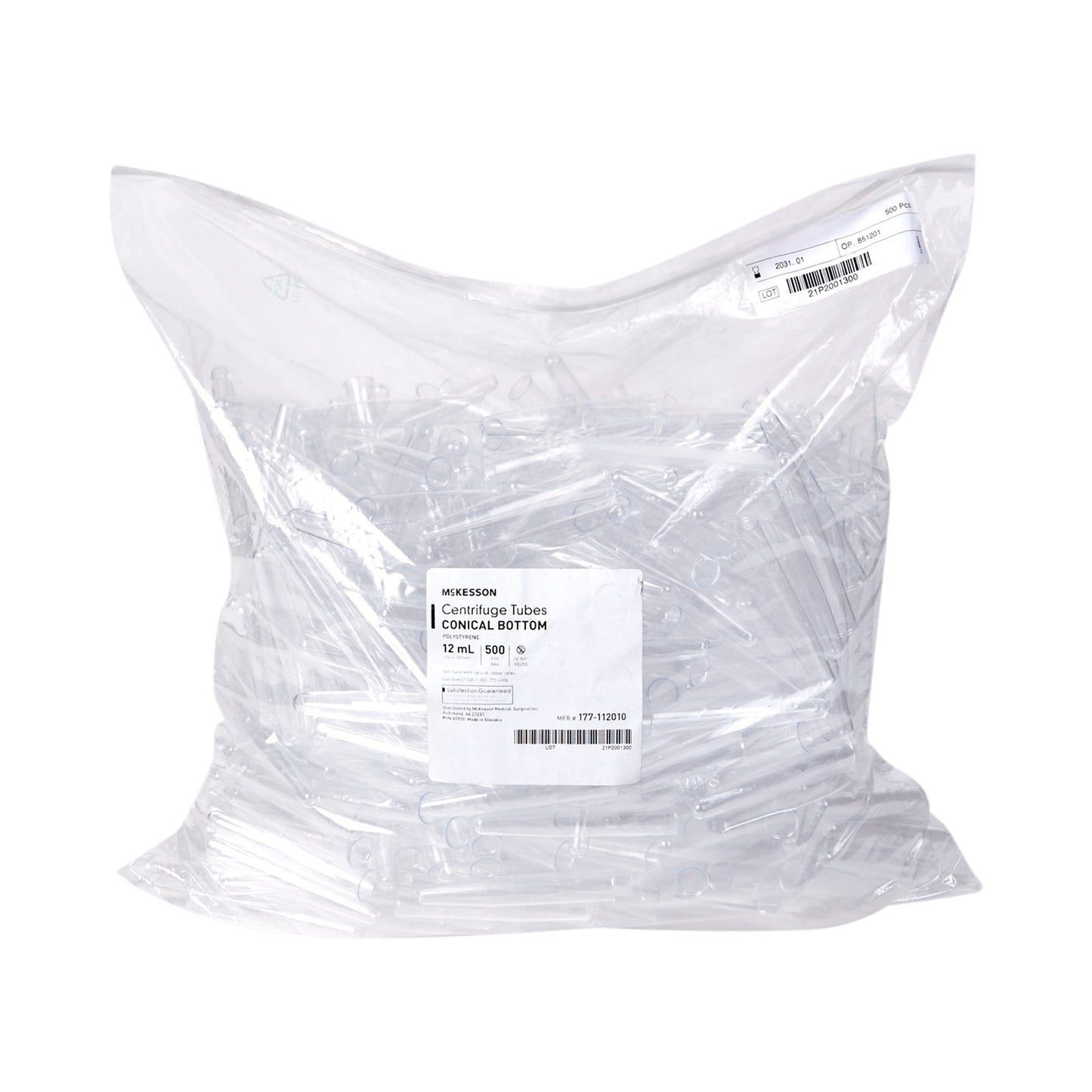 McKesson Centrifuge Tube Plain 12 mL Without Closure Polystyrene Tube (1175302_BG)