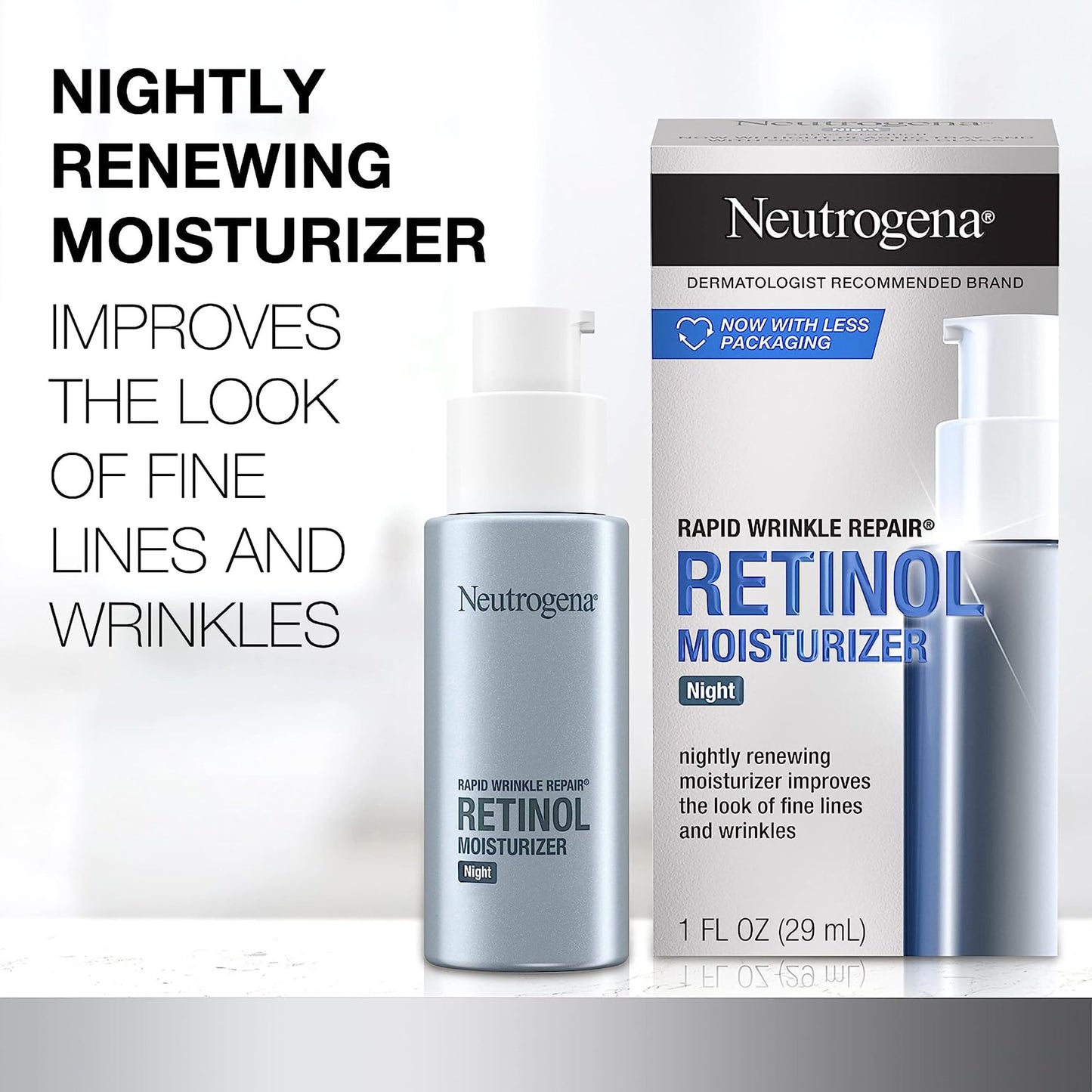 Neutrogena® Rapid Wrinkle Repair® Night Facial Moisturizer 1 oz. Pump Bottle Unscented Lotion (1228810_EA)