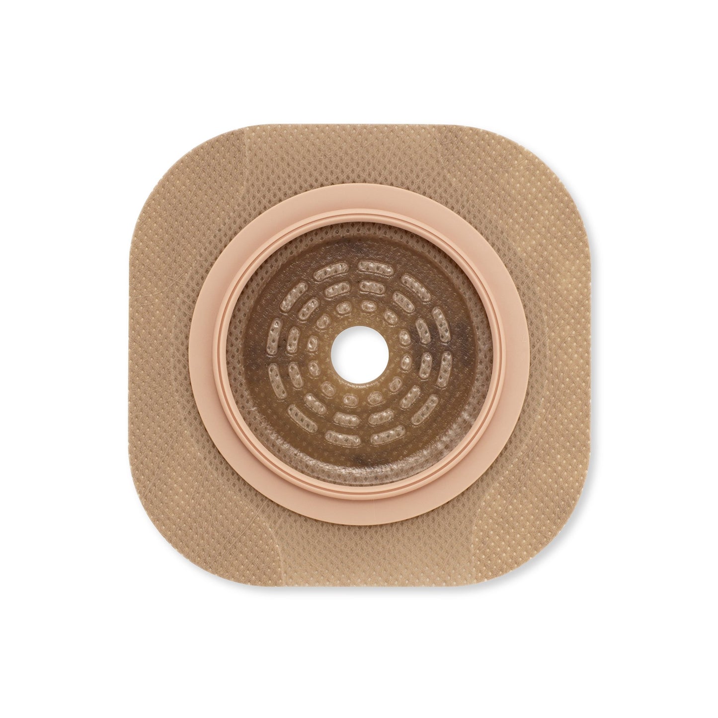 New Image™ Flat CeraPlus™ Ostomy Barrier Precut, Extended Wear Adhesive Tape Borders 2-1/4 Inch Flange Red Code 1-1/2 Inch Opening (1195897_BX)
