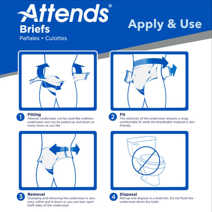 Attends® Care Advanced Unisex Adult Incontinence Brief Large Disposable Heavy Absorbency (1247853_BG)