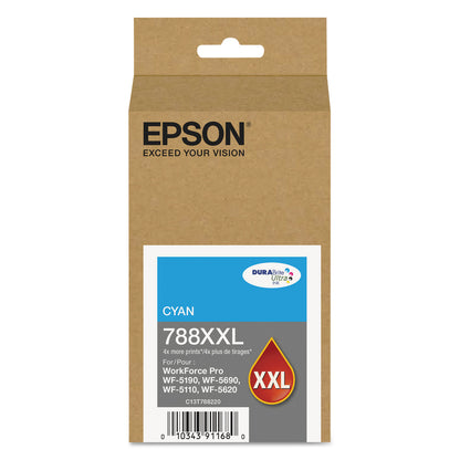 Epson® T788XXL220 (788XXL) DURABrite Ultra XL PRO High-Yield Ink, Cyan (EPST788XXL220)