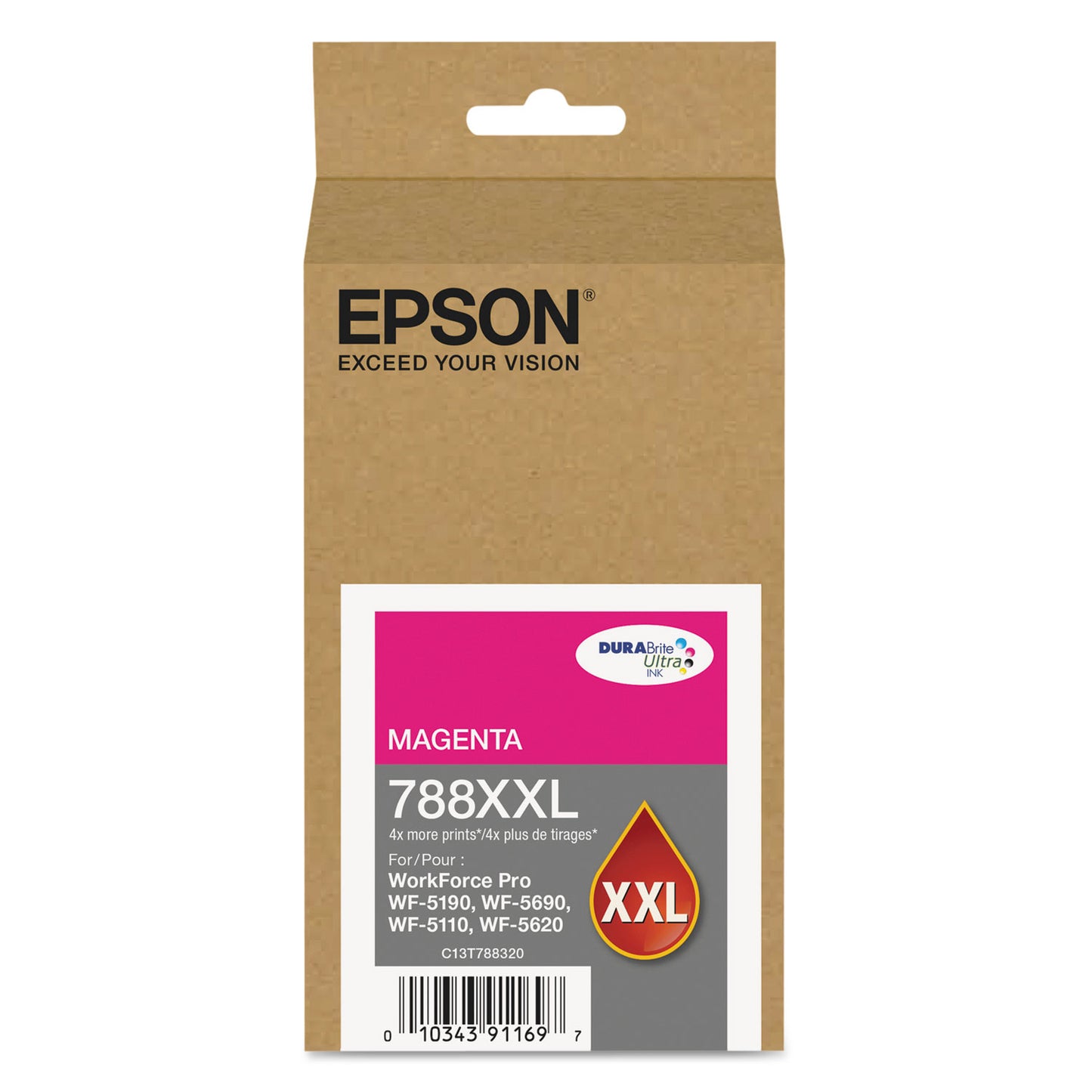 Epson® T788XXL320 (788XXL) DURABrite Ultra XL PRO High-Yield Ink, Magenta (EPST788XXL320)