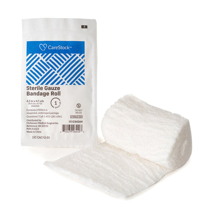 CareStock™ Fluff Dressing 4-1/2 Inch X 4-1/10 Yard 6-Ply Sterile 1 per Pack (1242211_CS)