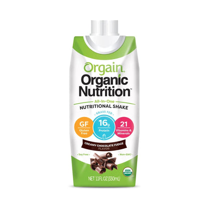 Orgain® Organic Nutritional Shake Oral Supplement Creamy Chocolate Fudge Flavor Liquid 11 oz. Carton (1039287_EA)