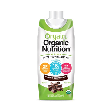 Orgain® Organic Nutritional Shake Oral Supplement Creamy Chocolate Fudge Flavor Liquid 11 oz. Carton (1039287_CS)
