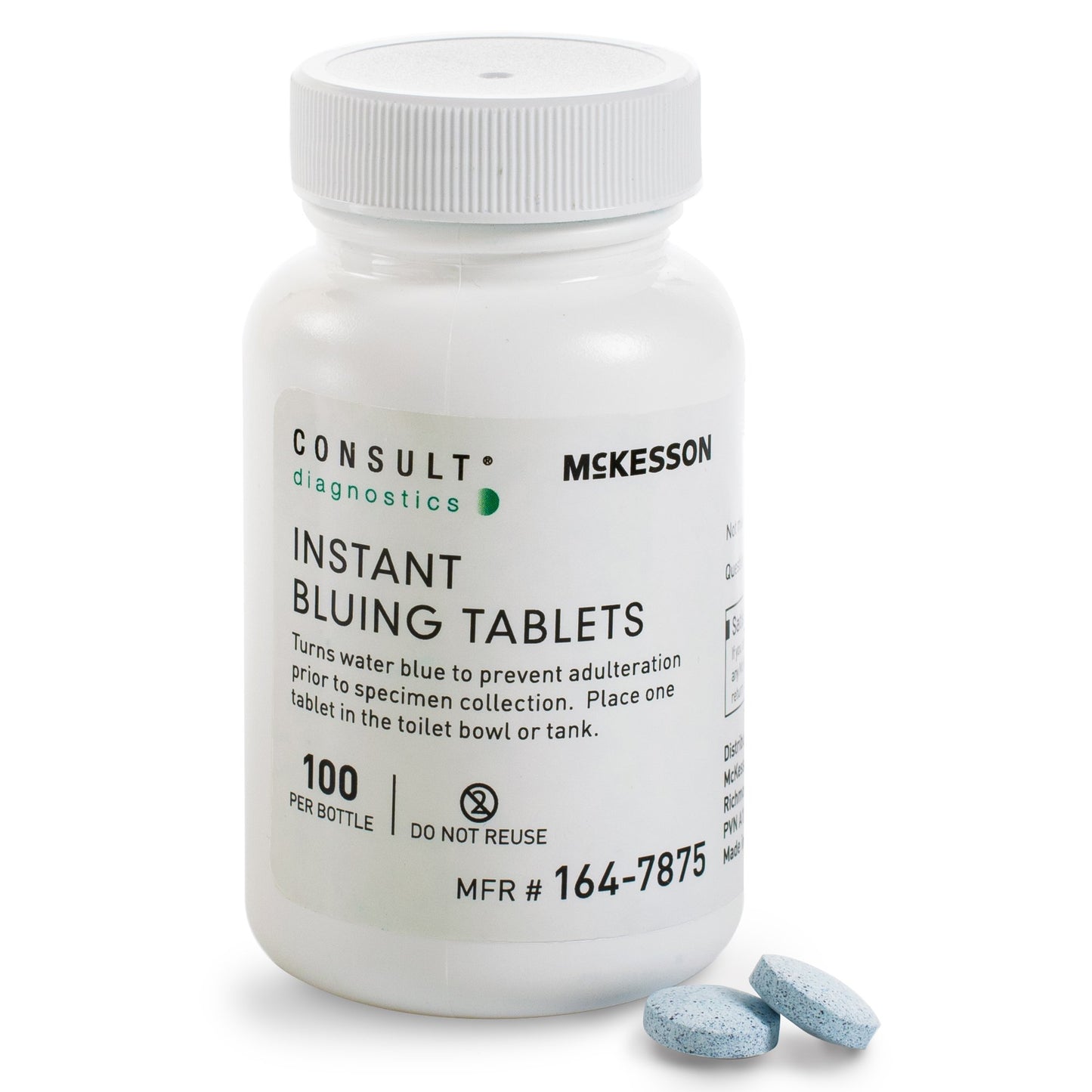 McKesson Consult™ Instant Bluing Tablets Blue, 100 Tests For Use In Toilet Water (1088138_BT)