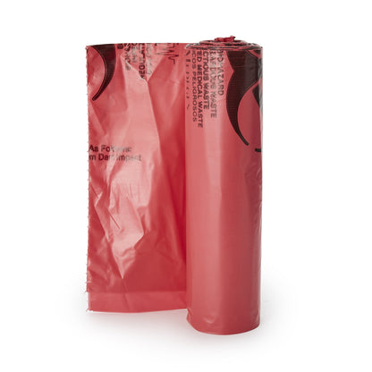 McKesson Biohazard Waste Bag Biohazard Symbol / Infectious Waste 40 to 45 gal. Red 40 X 46 Inch (315631_CS)