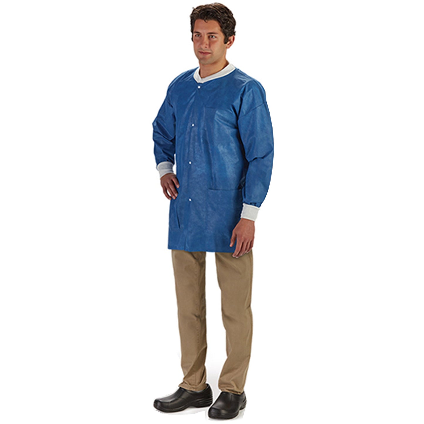 LabMates® Lab Jacket Blue X-Large Hip Length SMS Disposable (1149957_BG)