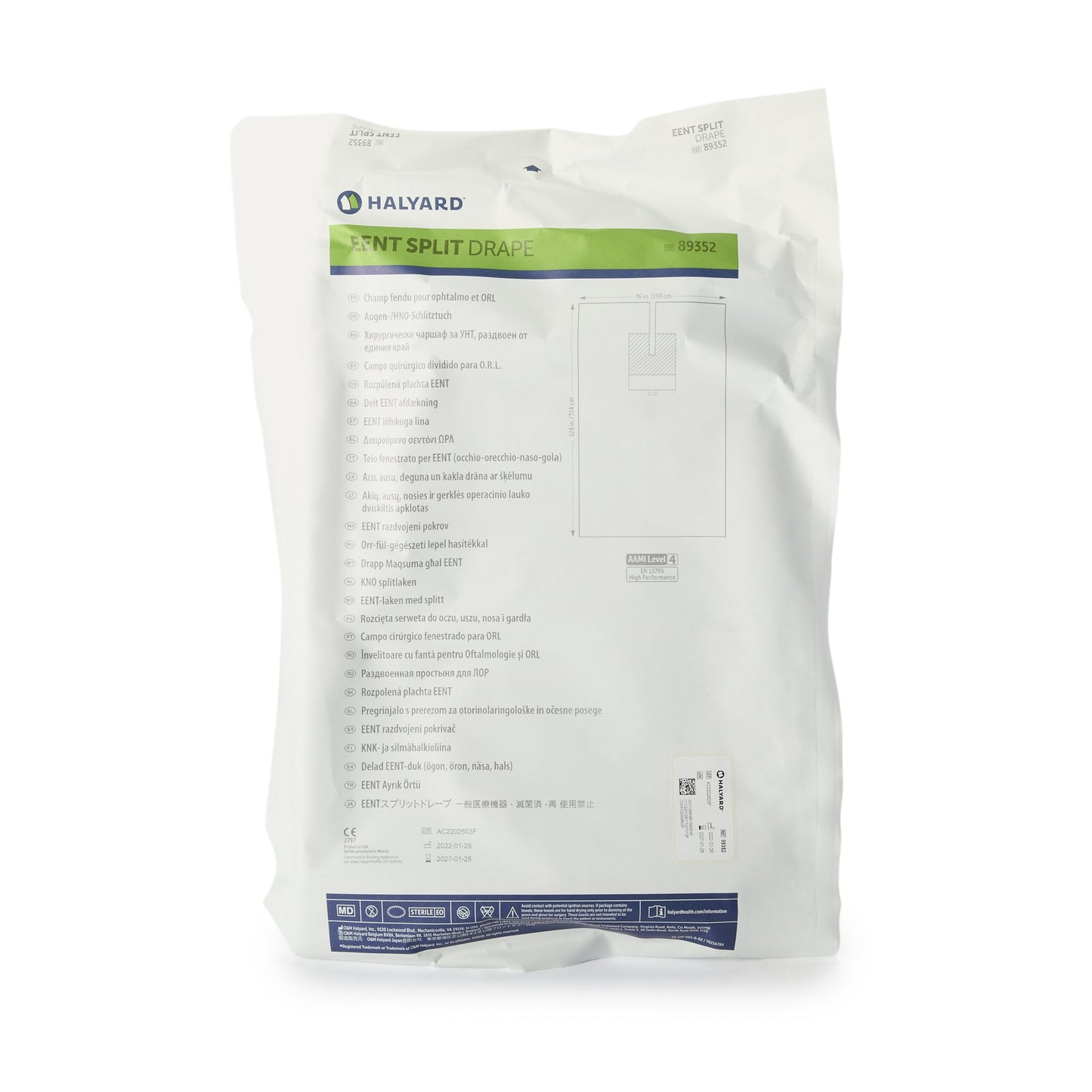 O&M Halyard Inc EENT Drape EENT Split Drape 76 W X 124 L Inch Sterile (471673_CS)