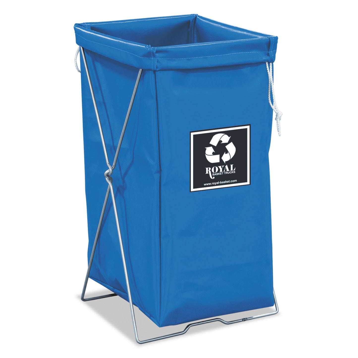 Royal Basket Trucks Enviro Hamper, Hamper Bag and Stand, 30 gal, 15w x 16d x 30h, Steel/Vinyl, Blue (RBTR00BBXEBK)