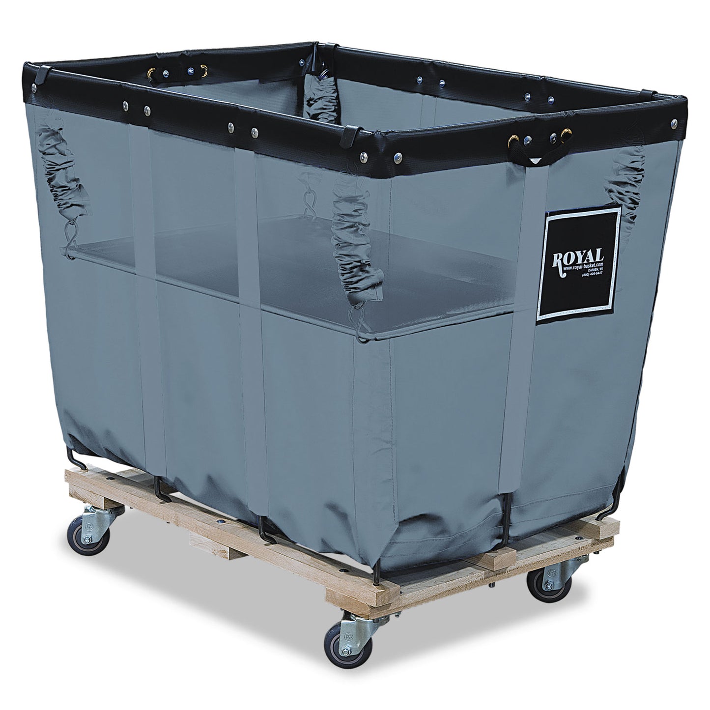 Royal Basket Trucks Spring Lift, 18 X 30, 8 Bushel, Vinyl/Steel, Gray (RBTR08GGXSLN)