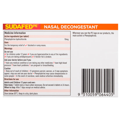 J & J Sales Nasal Decongestant 10 mg Strength Tablet 18 per Bottle (1178562_BT)