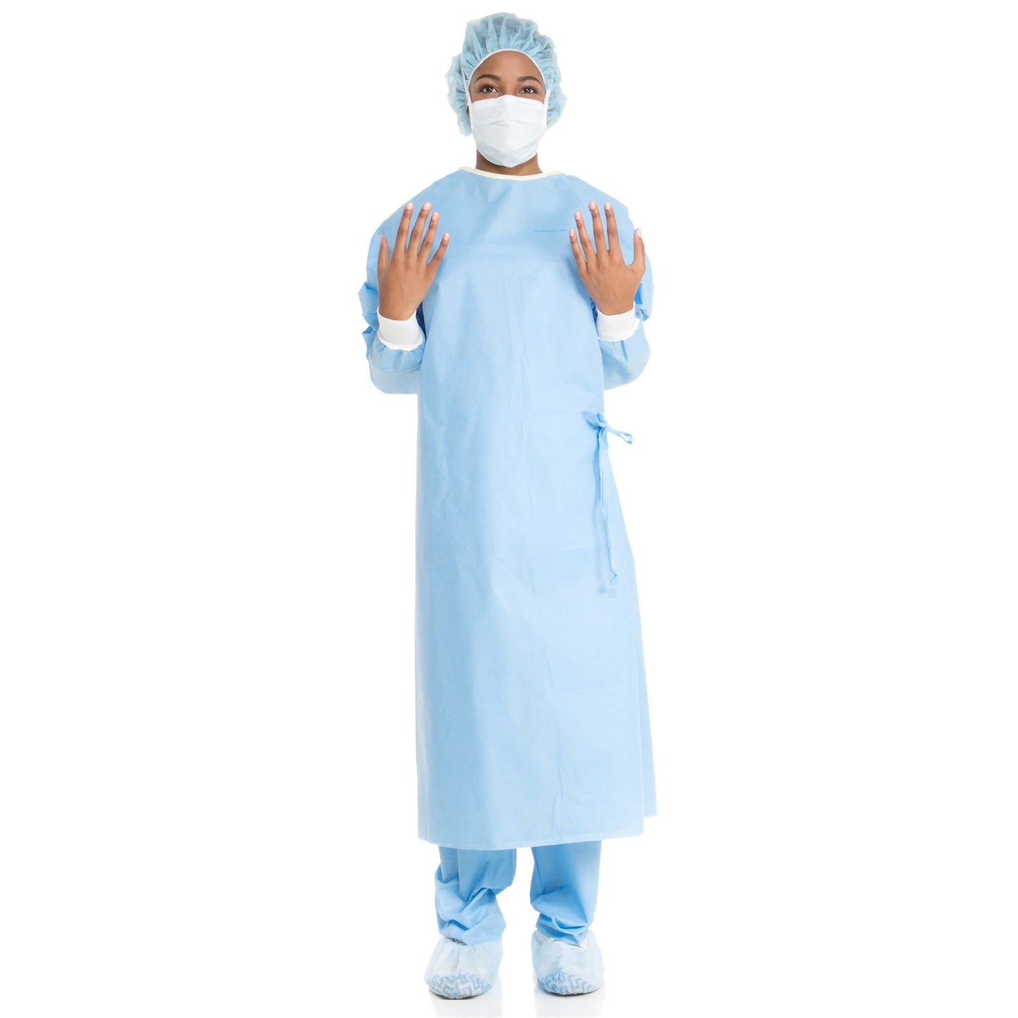 ULTRA Non-Reinforced Surgical Gown with Towel Small Blue Sterile AAMI Level 3 Disposable (237371_CS)