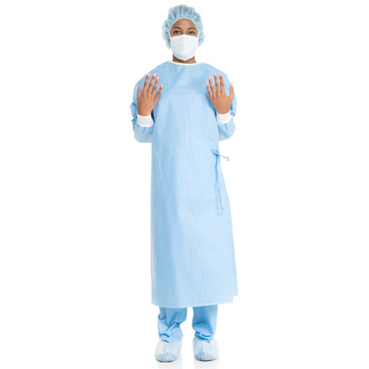 ULTRA Non-Reinforced Surgical Gown with Towel Small Blue Sterile AAMI Level 3 Disposable (237371_CS)