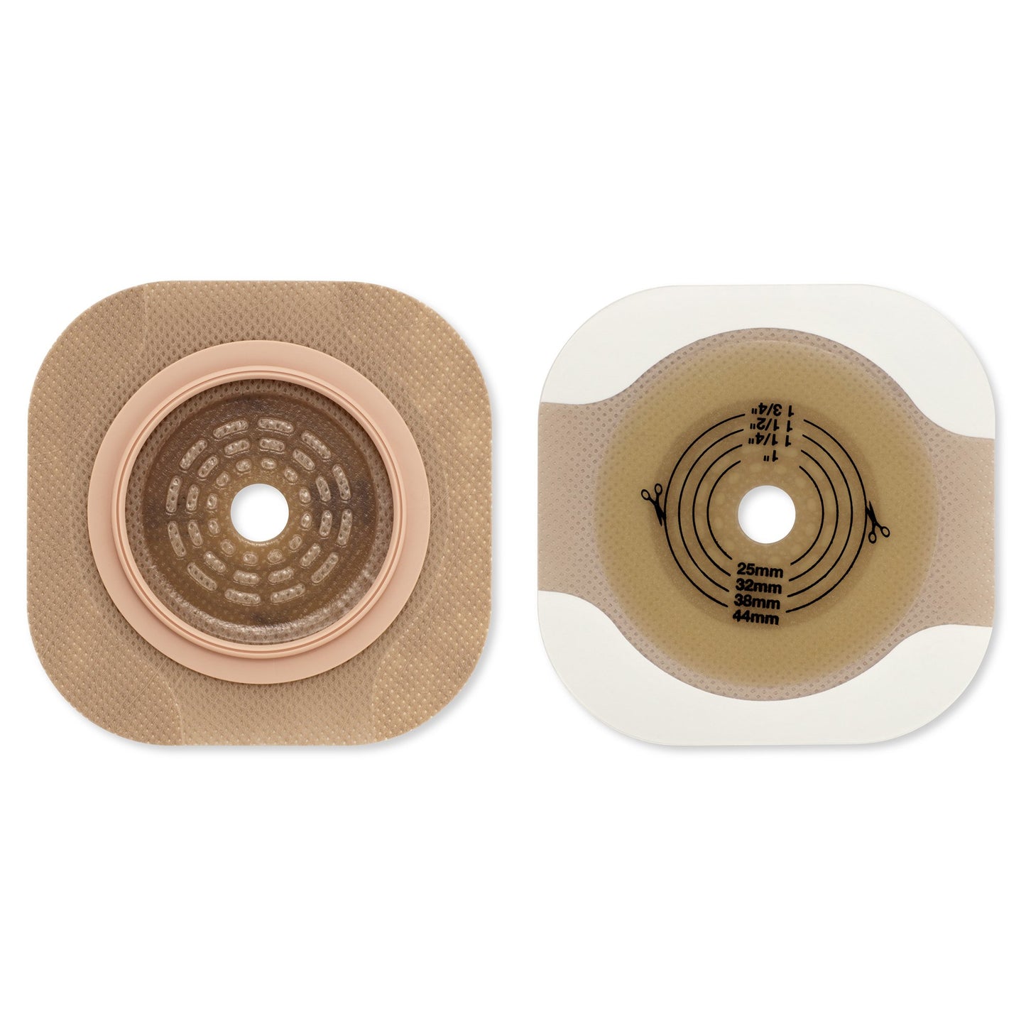 New Image™ Flat CeraPlus™ Ostomy Barrier Precut, Extended Wear Adhesive Tape Borders 1-3/4 Inch Flange Green Code 1-1/8 Inch Opening (1195894_BX)