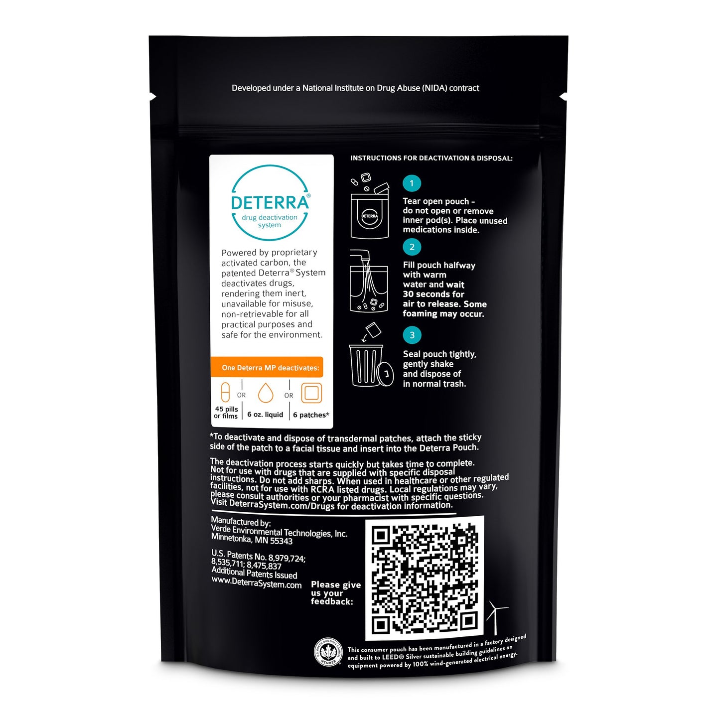 Deterra® Drug Disposal Pouch Medium, 45 Pill or 6 Patch or 6 oz. Liquid Capacity (1178045_EA)