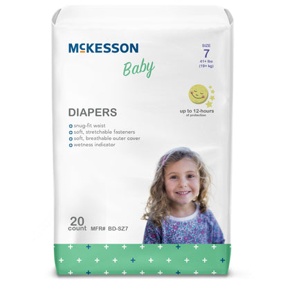 McKesson Unisex Baby Diaper Size 7 Disposable Heavy Absorbency (1144480_CS)