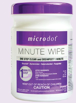 microdot® Minute Wipe Premoistened Alcohol Based Manual Pull Wipe 160 Count Canister Alcohol Scent NonSterile (1113225_CS)