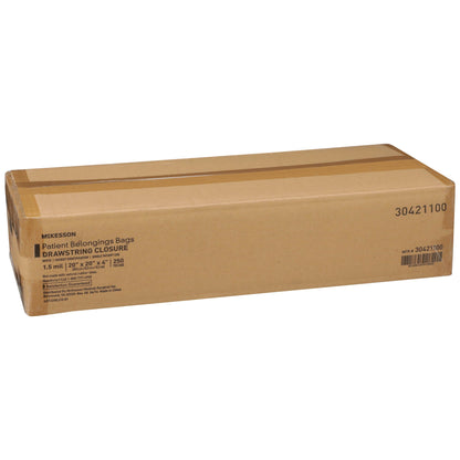 McKesson Patient Belongings Bag 4 X 20 X 20 Inch Polyethylene Drawstring Closure White (447753_CS)