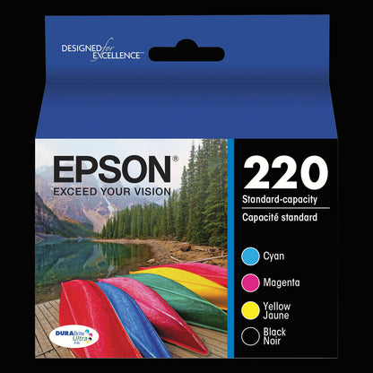 Epson® T220120-BCS (220) DURABrite Ultra Ink, Black/Cyan/Magenta/Yellow (EPST220120BCS)