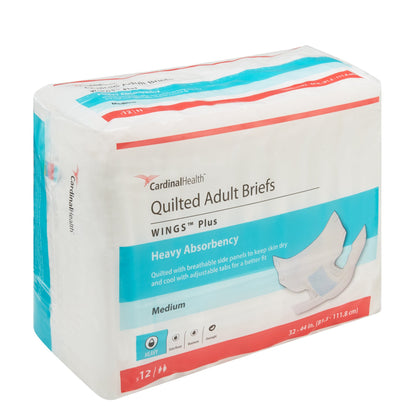 Wings™ Plus Quilted Unisex Adult Incontinence Brief Medium Disposable Heavy Absorbency (630819_CS)
