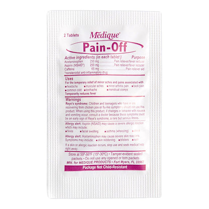 Pain-Off® Pain Relief 250 mg - 250 mg - 65 mg Strength Acetaminophen / Aspirin / Caffeine Tablet 100 per Box (1232803_CS)