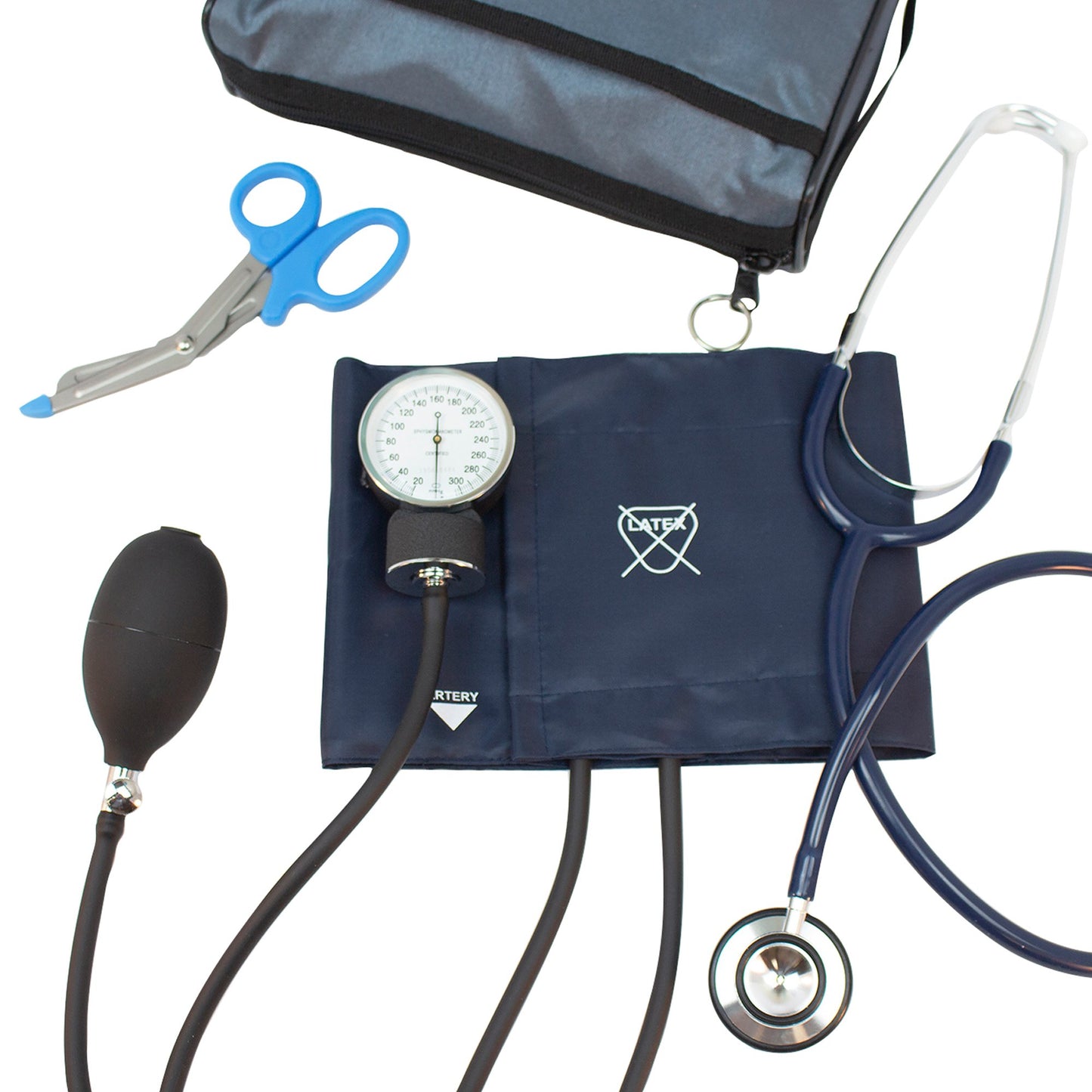 Proscope™ Reusable Aneroid / Stethoscope Set 23 to 33 cm Adult Cuff Dual Head General Exam Stethoscope Pocket Aneroid (1028819_EA)