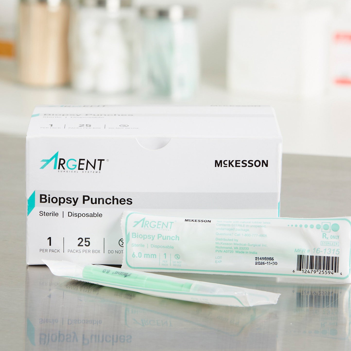 McKesson Argent™ Biopsy Punch Dermal 6 mm (1175177_CS)