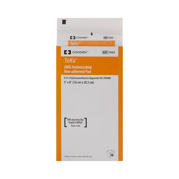 Telfa™ AMD Antimicrobial Island Dressing 3 X 8 Inch Rectangle Sterile Film Backing (479851_TR)