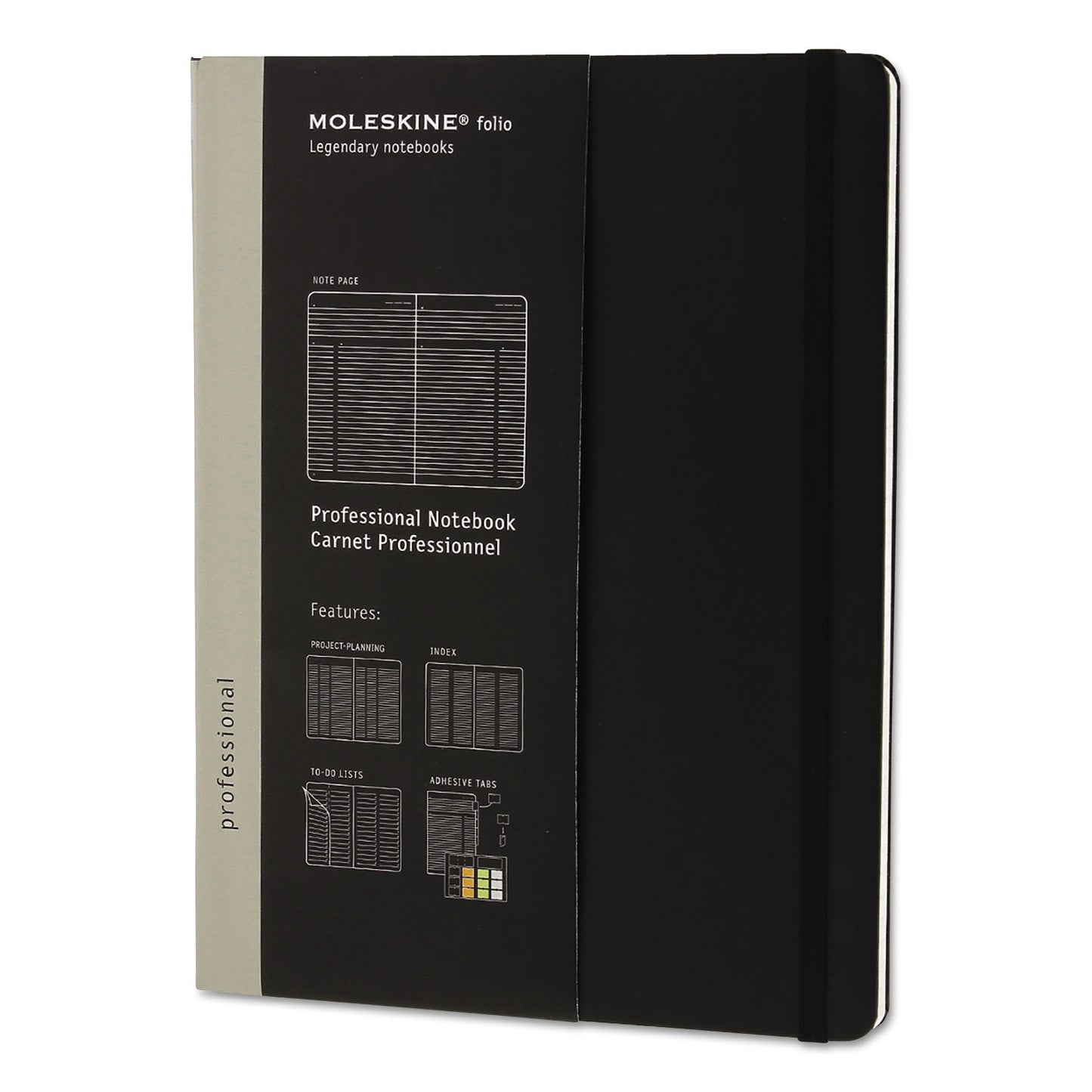Moleskine® Professional Notebook, 1-Subject, Narrow Rule, Black Hardcover, (192) 9.75 x 7.5 Sheets (HBGPROPFNTB4HBK)