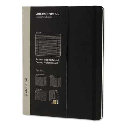 Moleskine® Professional Notebook, 1-Subject, Narrow Rule, Black Hardcover, (192) 9.75 x 7.5 Sheets (HBGPROPFNTB4HBK)