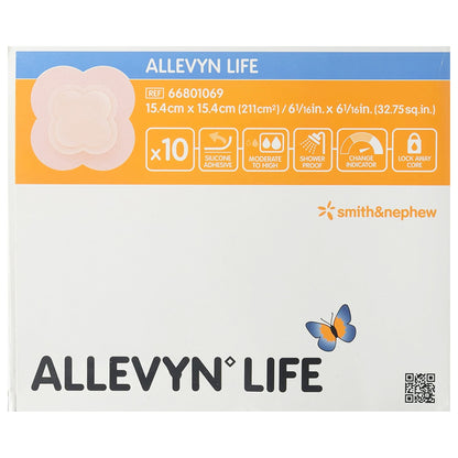 Allevyn Life Foam Dressing 6-1/16 X 6-1/16 Inch With Border Film Backing Silicone Gel Adhesive Quadrilobe Sterile (834487_EA)