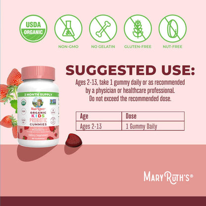 Mary Ruth's® Organic Kids Probiotic Probiotic Dietary Supplement 60 Per Bottle Gummy (1271762_EA)